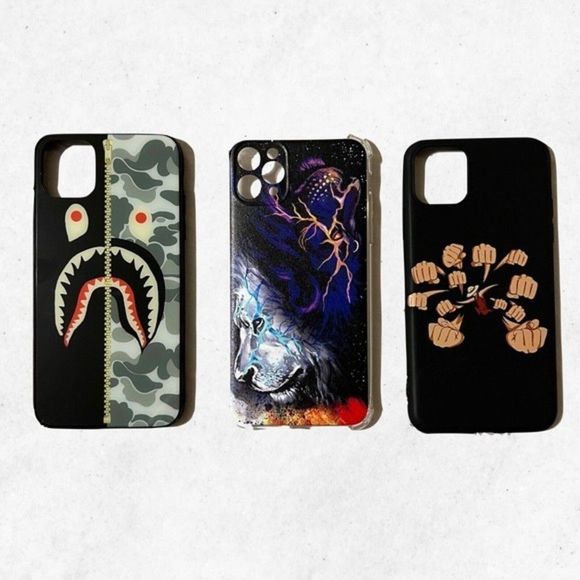 For iPhone 11 Pro Max 3 Cases Base Shark Colorful Lion Gomu Gomu‎ No Gatling Men - Picture 1 of 5